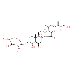 ChemSpider 2D Image | (3beta,4beta,5alpha,6beta,15alpha,16beta,25R)-4,6,8,15,16,26-Hexahydroxyergost-24(28)-en-3-yl 2-O-methyl-beta-D-xylopyranoside | C34H58O11