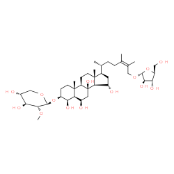ChemSpider 2D Image | (3beta,4beta,5alpha,6beta,15alpha,24Z)-4,6,8,15-Tetrahydroxy-3-[(2-O-methyl-beta-D-xylopyranosyl)oxy]ergost-24-en-27-yl alpha-L-arabinofuranoside | C39H66O14