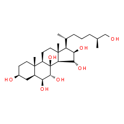 ChemSpider 2D Image | (3beta,5alpha,6beta,7alpha,15alpha,16beta,25S)-Cholestane-3,6,7,8,15,16,26-heptol | C27H48O7