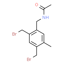 ChemSpider 2D Image | N-[2,4-Bis(bromomethyl)-5-methylbenzyl]acetamide | C12H15Br2NO