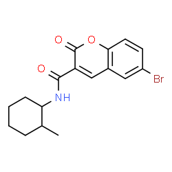 ChemSpider 2D Image | 6-Bromo-N-(2-methylcyclohexyl)-2-oxo-2H-chromene-3-carboxamide | C17H18BrNO3