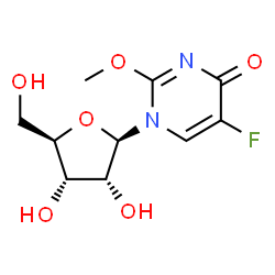 ChemSpider 2D Image | 5-Fluoro-2-methoxy-1-(beta-D-ribofuranosyl)-4(1H)-pyrimidinone | C10H13FN2O6