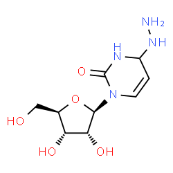 ChemSpider 2D Image | 4-Hydrazino-1-(beta-D-ribofuranosyl)-3,4-dihydro-2(1H)-pyrimidinone | C9H16N4O5