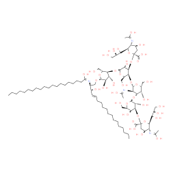 ChemSpider 2D Image | (2S,3R,4E)-3-Hydroxy-2-(icosanoylamino)-4-octadecen-1-yl (6R)-5-acetamido-3,5-dideoxy-6-[(2R)-1,2,3-trihydroxypropyl]-beta-L-threo-hex-2-ulopyranonosyl-(2->3)-[(6R)-5-acetamido-3,5-dideoxy-6-[(2R)-1,2
,3-trihydroxypropyl]-beta-L-threo-hex-2-ulopyranonosyl-(2->3)-beta-D-galactopyranosyl-(1->3)-2-acetamido-2-deoxy-beta-D-galactopyranosyl-(1->4)]-beta-D-galactopyranosyl-(1->4)-beta-D-glucopyranoside | C86H152N4O39
