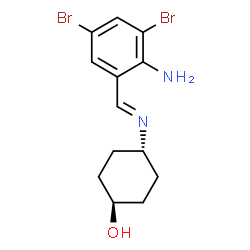 ChemSpider 2D Image | trans-4-[(E)-(2-Amino-3,5-dibromobenzylidene)amino]cyclohexanol | C13H16Br2N2O