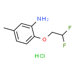 ChemSpider 2D Image | 2-(2,2-Difluoroethoxy)-5-methylaniline hydrochloride | C9H12ClF2NO