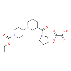 ChemSpider 2D Image | Ethyl 3-(1-pyrrolidinylcarbonyl)-1,4'-bipiperidine-1'-carboxylate ethanedioate (1:1) | C20H33N3O7