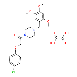 ChemSpider 2D Image | 2-(4-Chlorophenoxy)-1-[4-(2,4,5-trimethoxybenzyl)-1-piperazinyl]ethanone ethanedioate (1:1) | C24H29ClN2O9