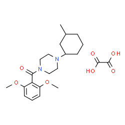 ChemSpider 2D Image | (2,6-Dimethoxyphenyl)[4-(3-methylcyclohexyl)-1-piperazinyl]methanone ethanedioate (1:1) | C22H32N2O7
