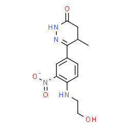 ChemSpider 2D Image | 3-[4-(2-hydroxyethylamino)-3-nitrophenyl]-4-methyl-4,5-dihydro-1H-pyridazin-6-one | C13H16N4O4