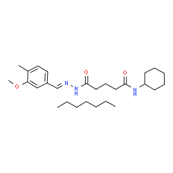ChemSpider 2D Image | N-Cyclohexyl-5-[(2E)-2-(3-methoxy-4-methylbenzylidene)hydrazino]-5-oxopentanamide - heptane (1:1) | C27H45N3O3