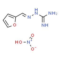 ChemSpider 2D Image | (2E)-2-(2-Furylmethylene)hydrazinecarboximidamide nitrate (1:1) | C6H9N5O4