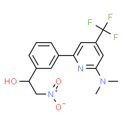 ChemSpider 2D Image | 1-{3-[6-(Dimethylamino)-4-(trifluoromethyl)-2-pyridinyl]phenyl}-2-nitroethanol | C16H16F3N3O3