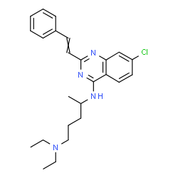 ChemSpider 2D Image | N~4~-[7-Chloro-2-(2-phenylvinyl)-4-quinazolinyl]-N~1~,N~1~-diethyl-1,4-pentanediamine | C25H31ClN4