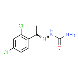 ChemSpider 2D Image | (2E)-2-[1-(2,4-Dichlorophenyl)ethylidene]hydrazinecarboxamide | C9H9Cl2N3O