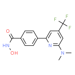 ChemSpider 2D Image | 4-[6-(Dimethylamino)-4-(trifluoromethyl)-2-pyridinyl]-N-hydroxybenzamide | C15H14F3N3O2