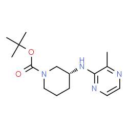 ChemSpider 2D Image | 2-Methyl-2-propanyl (3R)-3-[(3-methyl-2-pyrazinyl)amino]-1-piperidinecarboxylate | C15H24N4O2