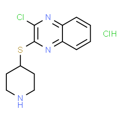 ChemSpider 2D Image | 2-Chloro-3-(4-piperidinylsulfanyl)quinoxaline hydrochloride (1:1) | C13H15Cl2N3S
