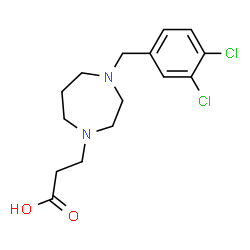 ChemSpider 2D Image | 3-(4-(3,4-Dichlorobenzyl)-1,4-diazepan-1-yl)propanoic acid | C15H20Cl2N2O2