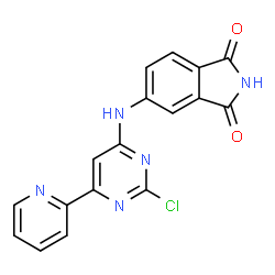 ChemSpider 2D Image | 5-{[2-Chloro-6-(2-pyridinyl)-4-pyrimidinyl]amino}-1H-isoindole-1,3(2H)-dione | C17H10ClN5O2