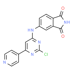 ChemSpider 2D Image | 5-{[2-Chloro-6-(4-pyridinyl)-4-pyrimidinyl]amino}-1H-isoindole-1,3(2H)-dione | C17H10ClN5O2
