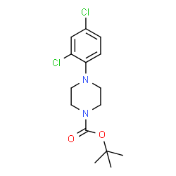 ChemSpider 2D Image | 2-Methyl-2-propanyl 4-(2,4-dichlorophenyl)-1-piperazinecarboxylate | C15H20Cl2N2O2