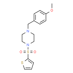 ChemSpider 2D Image | 1-(4-Methoxybenzyl)-4-(2-thienylsulfonyl)piperazine | C16H20N2O3S2