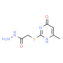 ChemSpider 2D Image | 2-[(4-Methyl-6-oxo-1,6-dihydropyrimidin-2-yl)sulfanyl]acetohydrazide | C7H10N4O2S