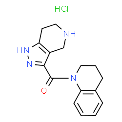 ChemSpider 2D Image | (3,4-Dihydroquinolin-1(2H)-yl)(4,5,6,7-tetrahydro-1H-pyrazolo[4,3-c]pyridin-3-yl)methanone hydrochloride | C16H19ClN4O