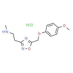ChemSpider 2D Image | (2-{5-[(4-methoxyphenoxy)methyl]-1,2,4-oxadiazol-3-yl}ethyl)(methyl)amine hydrochloride | C13H18ClN3O3