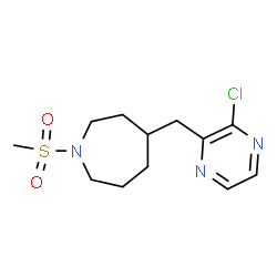 ChemSpider 2D Image | 4-((3-Chloropyrazin-2-yl)methyl)-1-(methylsulfonyl)azepane | C12H18ClN3O2S