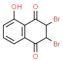 ChemSpider 2D Image | 2,3-Dibromo-5-hydroxy-2,3-dihydro-1,4-naphthalenedione | C10H6Br2O3