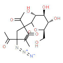 ChemSpider 2D Image | (1xi)-1,5-Anhydro-1-(3,5-diacetyl-5-azido-2,6-dioxo-3-heptanyl)-D-glucitol | C17H25N3O9