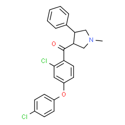 ChemSpider 2D Image | [2-Chloro-4-(4-chlorophenoxy)phenyl](1-methyl-4-phenyl-3-pyrrolidinyl)methanone | C24H21Cl2NO2