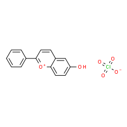 ChemSpider 2D Image | 6-Hydroxy-2-phenylchromenium perchlorate | C15H11ClO6