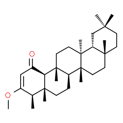 ChemSpider 2D Image | (4R,4aR,6aS,6bR,8aR,12aR,12bS,14aR,14bS)-3-Methoxy-4,4a,6b,8a,11,11,12b,14a-octamethyl-4a,5,6,6a,6b,7,8,8a,9,10,11,12,12a,12b,13,14,14a,14b-octadecahydro-1(4H)-picenone | C31H50O2