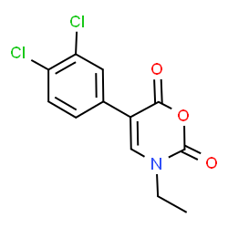 ChemSpider 2D Image | 5-(3,4-Dichlorophenyl)-3-ethyl-2H-1,3-oxazine-2,6(3H)-dione | C12H9Cl2NO3
