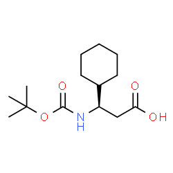 ChemSpider 2D Image | (3R)-3-Cyclohexyl-3-({[(2-methyl-2-propanyl)oxy]carbonyl}amino)propanoic acid | C14H25NO4