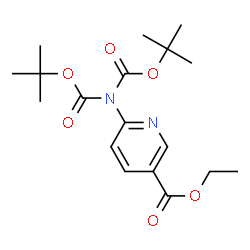 ChemSpider 2D Image | Ethyl 6-(bis{[(2-methyl-2-propanyl)oxy]carbonyl}amino)nicotinate | C18H26N2O6