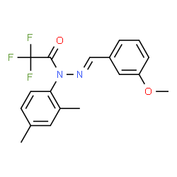 ChemSpider 2D Image | N-(2,4-Dimethylphenyl)-2,2,2-trifluoro-N'-[(E)-(3-methoxyphenyl)methylene]acetohydrazide | C18H17F3N2O2
