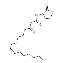 ChemSpider 2D Image | (9Z)-3-Oxo-N-[(3S)-2-oxotetrahydro-3-furanyl]-9-hexadecenamide | C20H33NO4