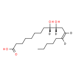 ChemSpider 2D Image | (9S,10R,12Z)-9,10-Dihydroxy(9,10,12,13-~2~H_4_)-12-octadecenoic acid | C18H30D4O4