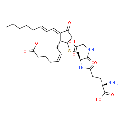 ChemSpider 2D Image | L-gamma-Glutamyl-S-[(5Z,12E,14E)-1-hydroxy-1,11-dioxoprosta-5,12,14-trien-9-yl]cysteinylglycine | C30H45N3O9S