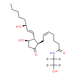 ChemSpider 2D Image | Prostaglandin E2 Ethanolamide-d4 | C22H33D4NO5