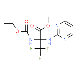 ChemSpider 2D Image | Methyl N-(ethoxycarbonyl)-3,3,3-trifluoro-2-(2-pyrimidinylamino)alaninate | C11H13F3N4O4