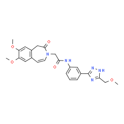 ChemSpider 2D Image | 2-(7,8-Dimethoxy-2-oxo-1,2-dihydro-3H-3-benzazepin-3-yl)-N-{3-[3-(methoxymethyl)-1H-1,2,4-triazol-5-yl]phenyl}acetamide | C24H25N5O5