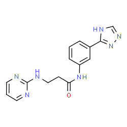 ChemSpider 2D Image | N~3~-2-Pyrimidinyl-N-[3-(1H-1,2,4-triazol-3-yl)phenyl]-beta-alaninamide | C15H15N7O