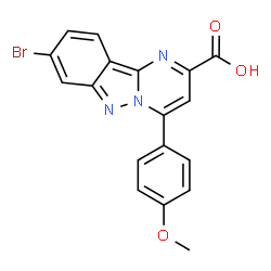ChemSpider 2D Image | 8-Bromo-4-(4-methoxyphenyl)pyrimido[1,2-b]indazole-2-carboxylic acid | C18H12BrN3O3