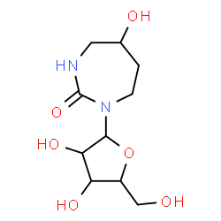 ChemSpider 2D Image | 5-Hydroxy-1-pentofuranosyl-1,3-diazepan-2-one | C10H18N2O6