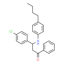 ChemSpider 2D Image | 3-[(4-Butylphenyl)amino]-3-(4-chlorophenyl)-1-phenyl-1-propanone | C25H26ClNO